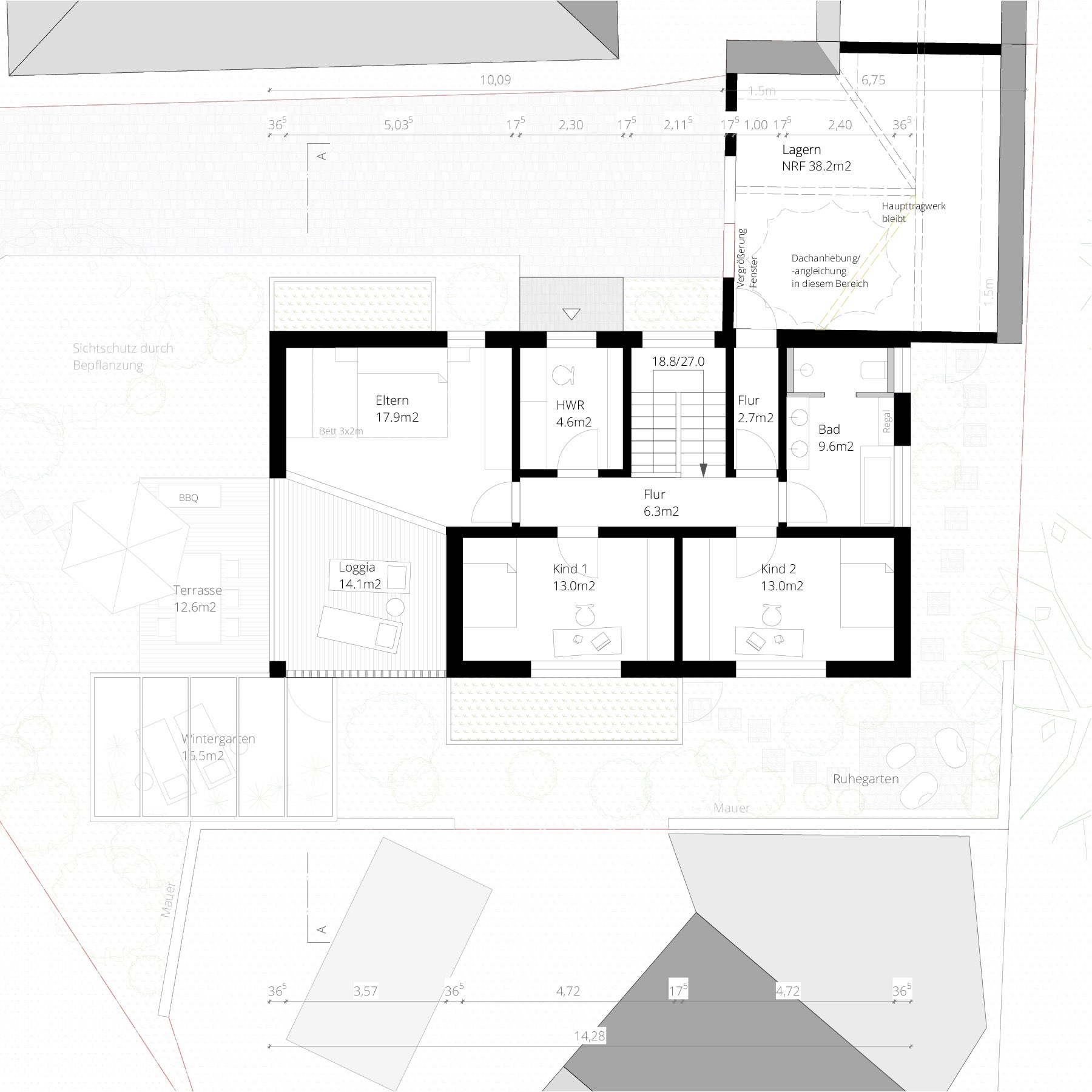 Entwurf C – Grundriss Obergeschoss